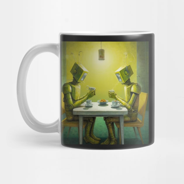 Robots in the cafe series by VISIONARTIST